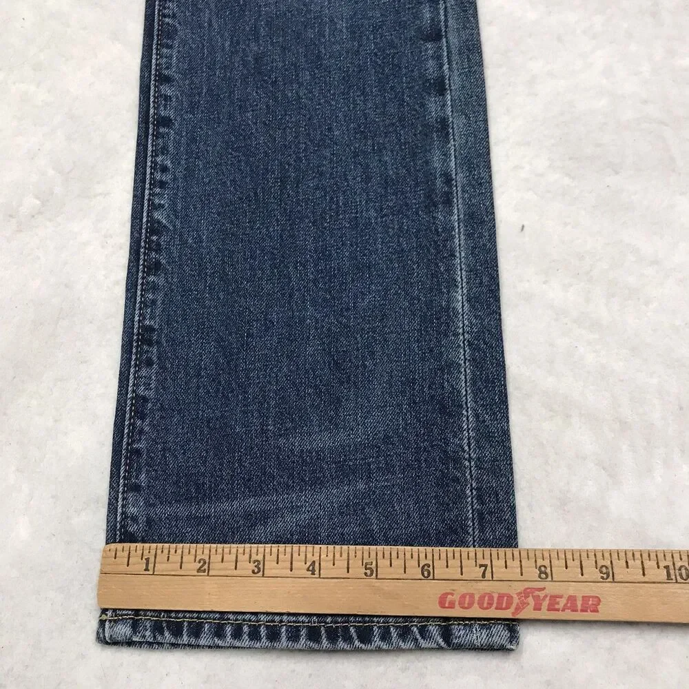 ABERCROMBIE & FITCH Jean Men 30x32 Button Fly Slim Straight Whisker Dark Wash